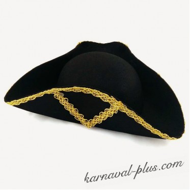 Карнавальная шляпа Пират Золотой кант